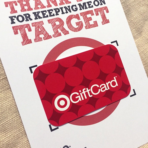 Teacher Gift - 5x7 Thank You for Keeping Me on Target - Printable Gift Card Gift for Teachers - Target Gift Card