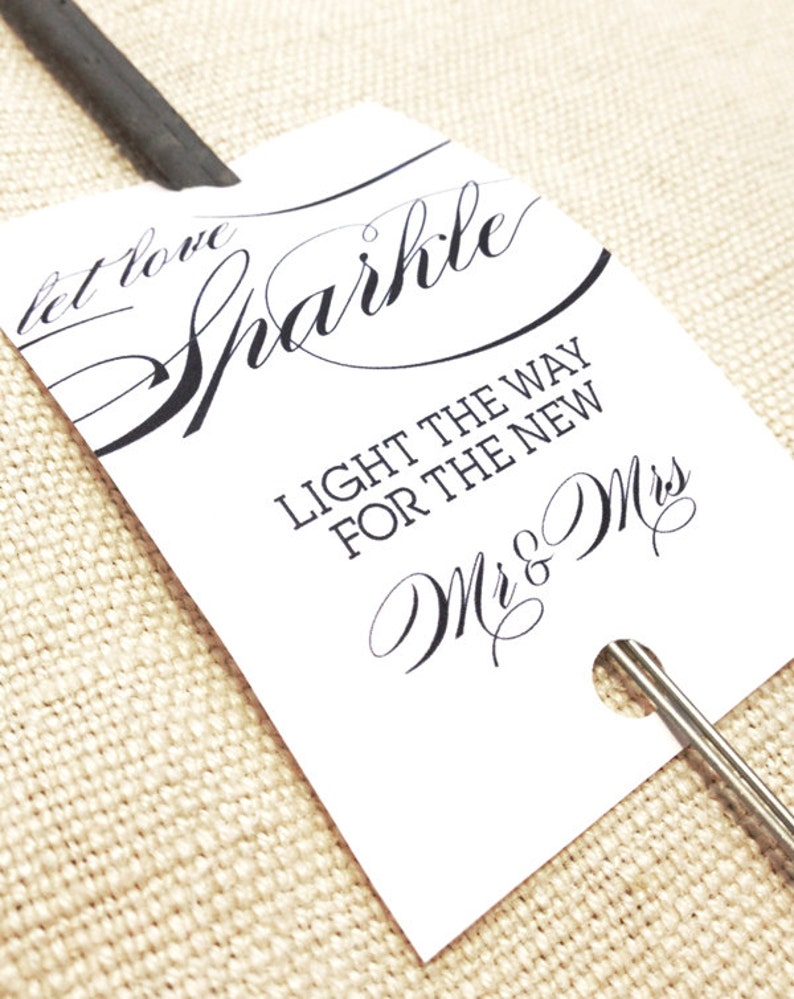 Printable Sparkler Tags Let Love Sparkle 2x3 Printable - Etsy
