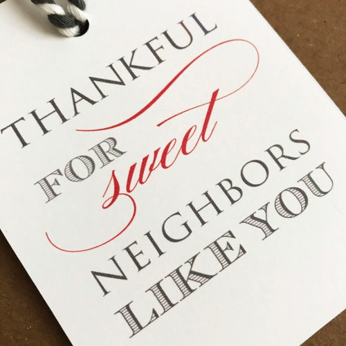 Printable Thank You Tags Thankful for Sweet Neighbors Like - Etsy