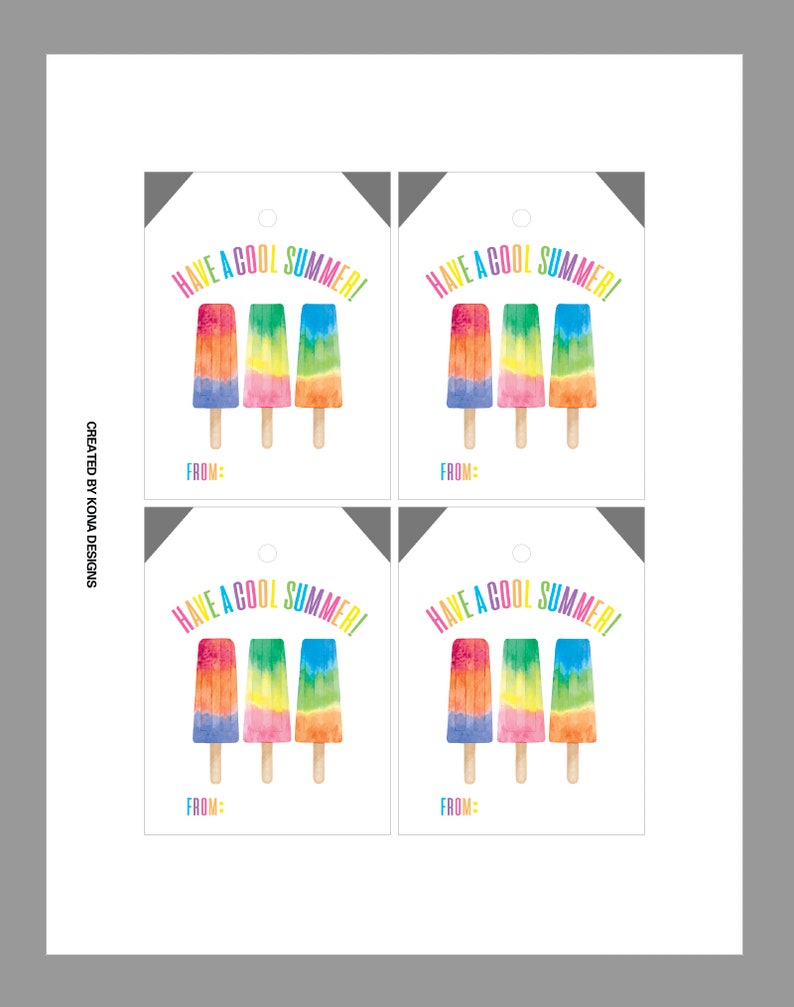 Have a Cool Summer Gift Tag | Printable Popsicle Tag | End of Year Gift ...