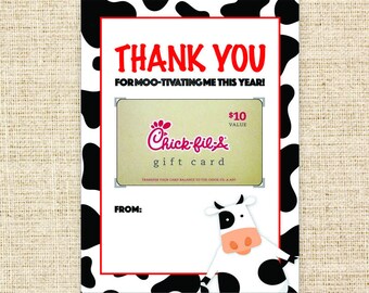 Chick-fil-A Gift Tags- Great for Teacher Appreciation and End of Year!