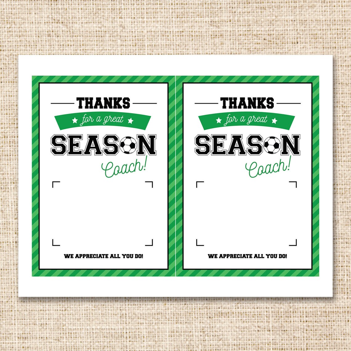 Soccer Coach Gift Card 5x7 Printable Gift Card for Coach | Etsy