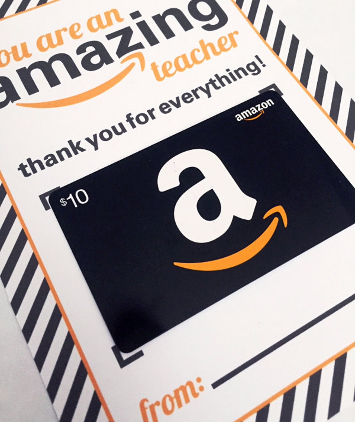 Amazon Gift Card Holder 5x7 Printable Gift Card for Teachers Etsy