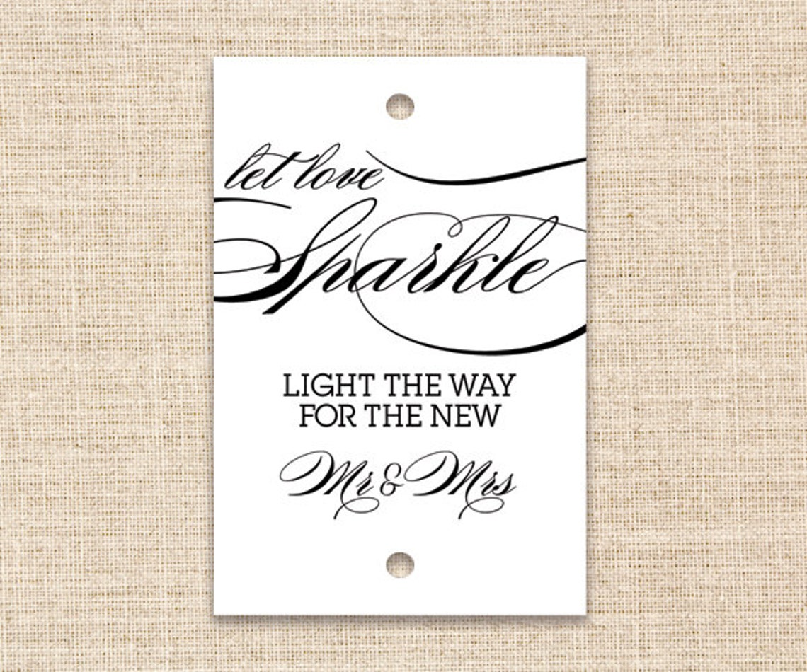 Printable Sparkler Tags Let Love Sparkle 2x3 Printable | Etsy