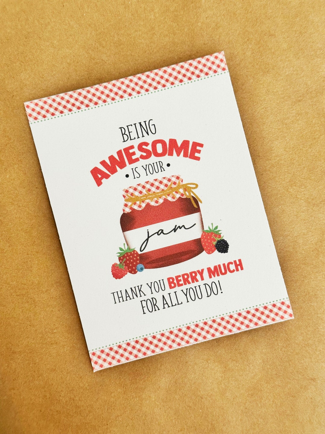 Jam Gift Tag Jam Appreciation Tag Being Awesome is Your Jam Thank You