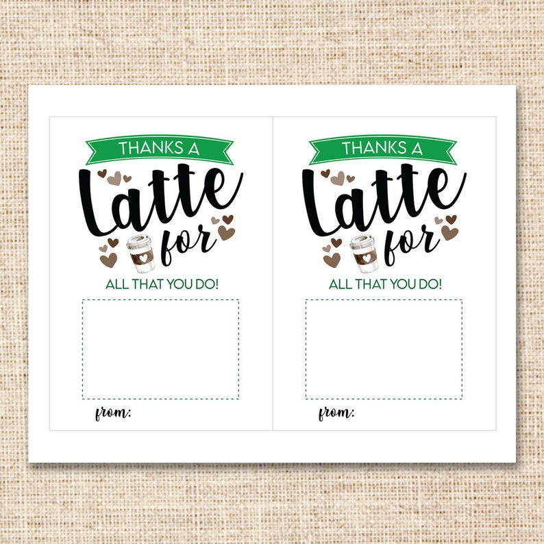Coffee Gift Card Holder Printable Starbucks Gift Card Holder Etsy