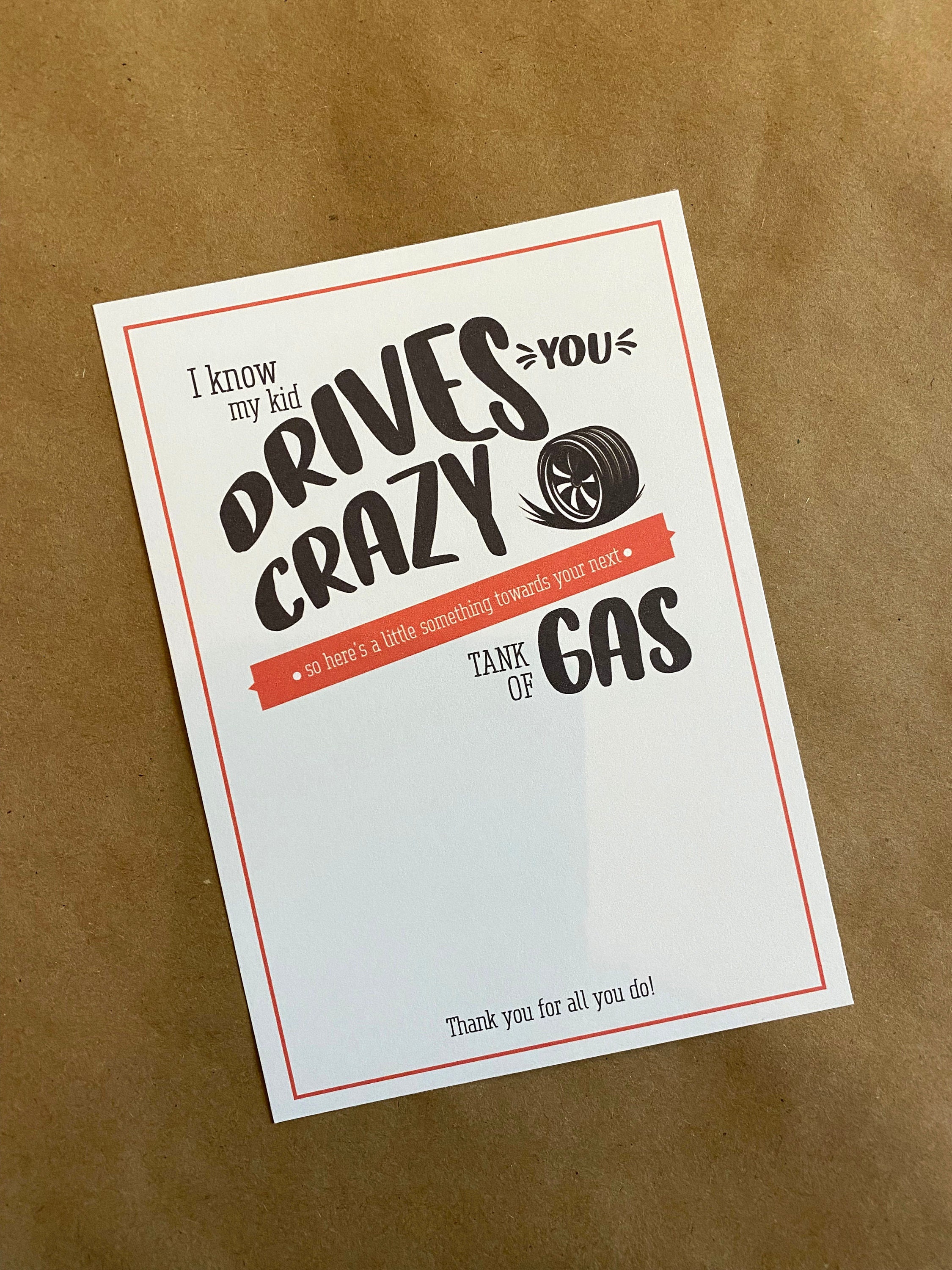 Gas Card Gift Card Holder 5X7 Gas Gift Card Holder - Etsy
