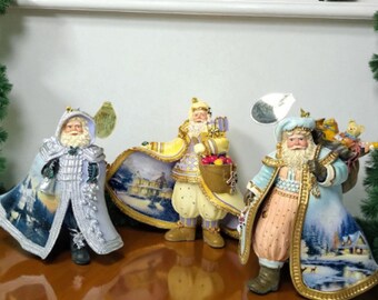 Thomas Kinkade Old World Santas Ornament Collection Set of 5 - Etsy