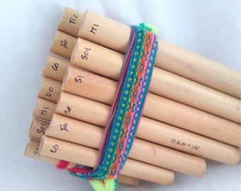 Vintage 13-Note Bamboo Pan Flute | Handcrafted Andean Zampoña Tuned to 440Hz