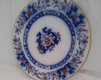 Plato llano antiguo Mintons Lyre Pattern 8667 – 1892 English Flow Blue & Imari
