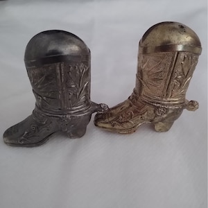 Vintage Metal Boot Salt & Pepper shakers, Trinket Shelf Item