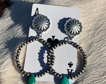 Navajo Turquoise Hoop / Western Jewelry