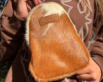 Wrangler Sling Bag aus Rindsleder / Leder Umhängetasche mit Reißverschluss / Westerntasche