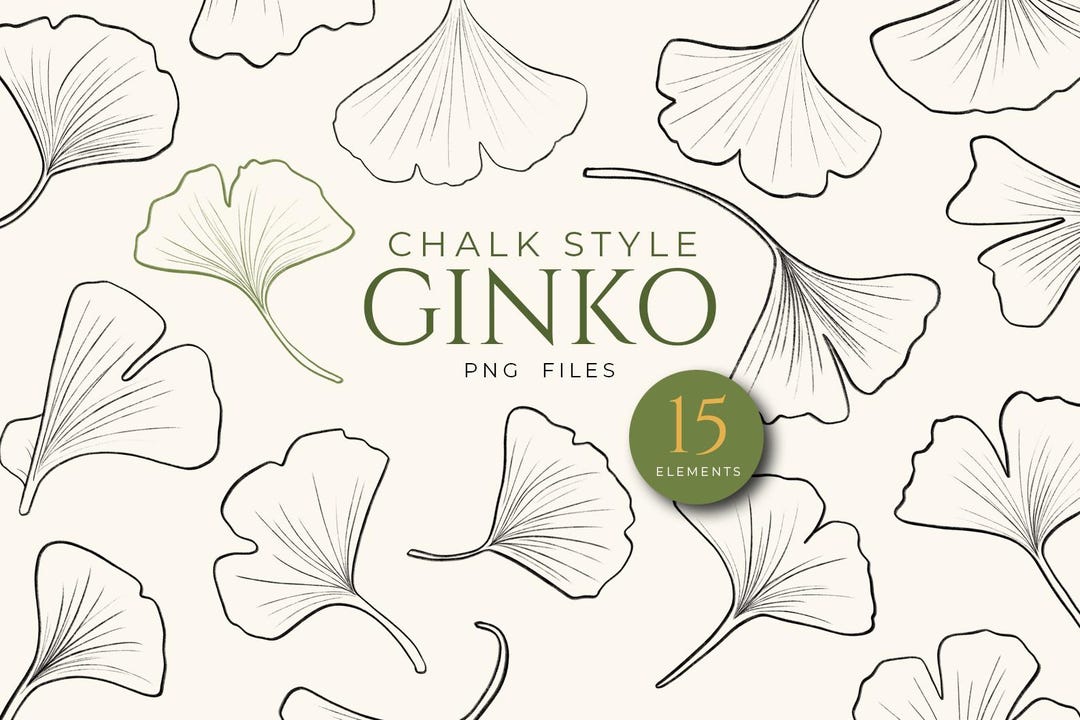 Hand Drawn Ginko Png, Flowers Line Art Png, Floral Png, Wedding Flowers ...