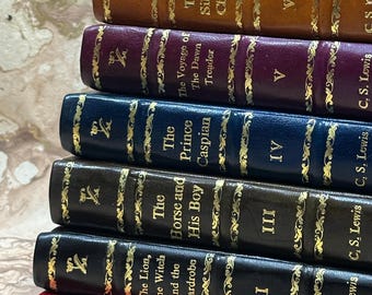 Crónicas de Narnia, 7 libros, C.S. Lewis. Edición encuadernada en piel.