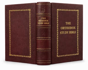 Orthodoxe studiebijbel met lederen band | Echt lederen verzamelaarseditie