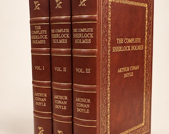 De complete Sherlock Holmes-set in 3 delen, gebonden in leer | Arthur Conan Doyle | Collector's Edition