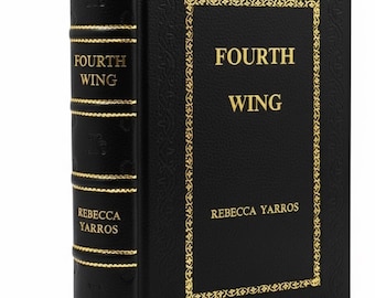 Leather Bound 'Fourth Wing' Book: Gold Foil Collector's Edition