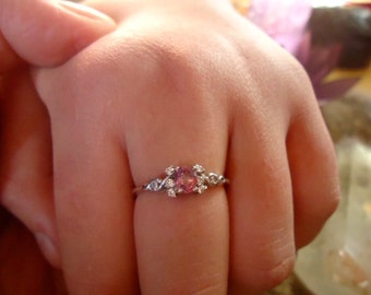 Pink Sapphire Solitaire Fine Jewelry Engagement Wedding handmade women's ring