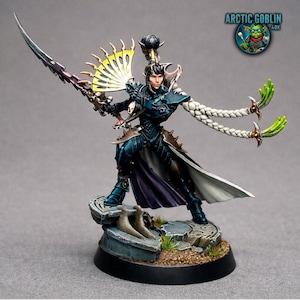 Bemalte Drukhari Lady Malys – Eldar Aldeari Voidweaver Warhammer 40k – bemalte Miniatur. Sammlerstück.
