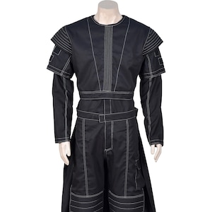 Boba Fett Inspired Mandalorian Cosplay Costume – Black Flight Suit & 4-Piece Beskar Bounty Hunter Outfit with Flak Vest