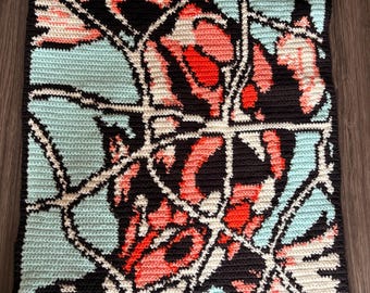 Koi Fish Crochet Tapestry Pattern, PDF Pattern, wall hanging, decor