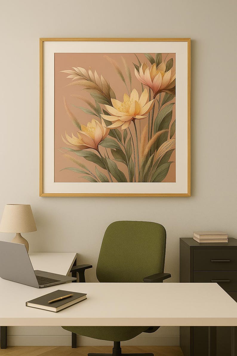 Wall Art Print Flowers Pink Flowers Print Wall Decor Living Room Decor