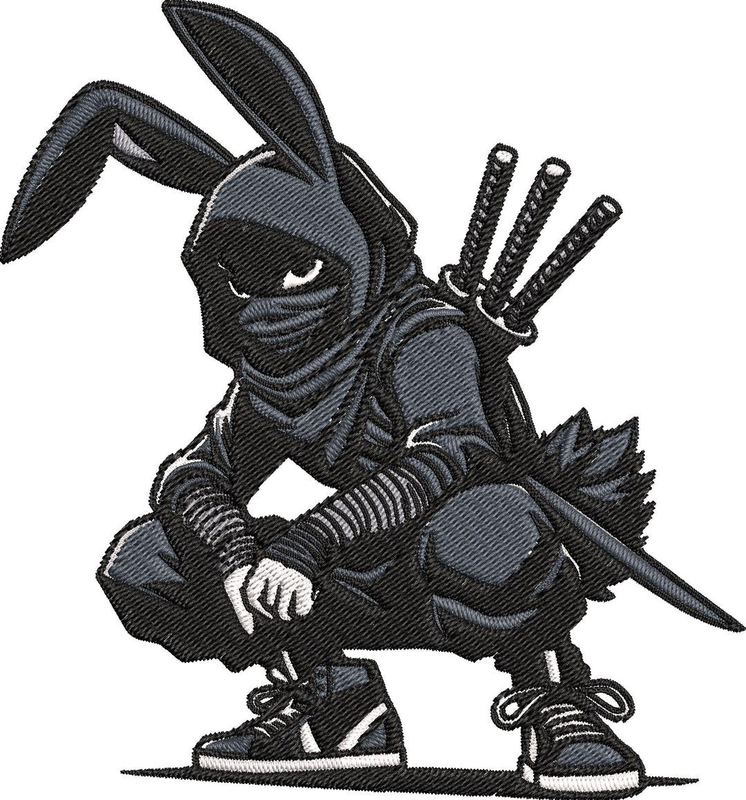 Stealthy Rabbit Ninja Bunny Machine Embroidery Design Download | Stealthy Samurai ...