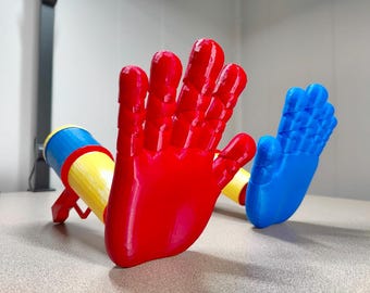 Poppy Playtime Grab Pack Cosplay Prop Set, Red Blue Hands Costume Accessory
