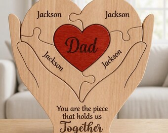 Personalized Puzzle Fathers Day Gift For Dad, You Are The Piece That Holds Us Together