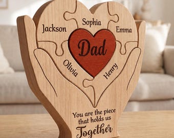 Personalized Puzzle Fathers Day Gift For Dad, You Are The Piece That Holds Us Together