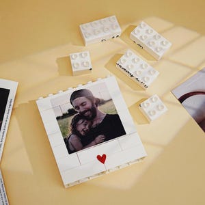 Personalized brick photo block keepsake with image and message Fathers Day gift