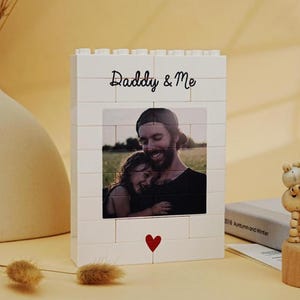 Custom LEGO style photo display block gift for dads and grandads Fathers Day gift