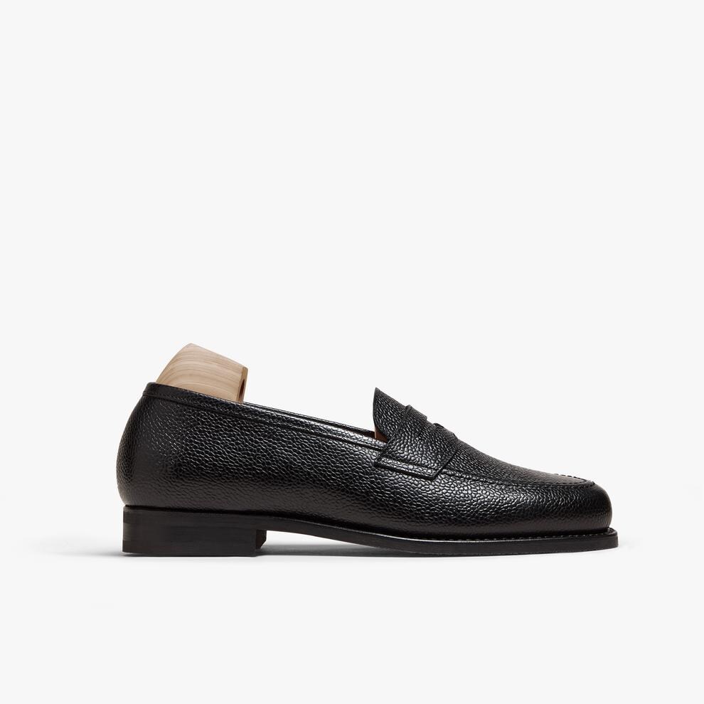 Black Leather Penny Loafers | Pebble Grain - Etsy display picture 3
