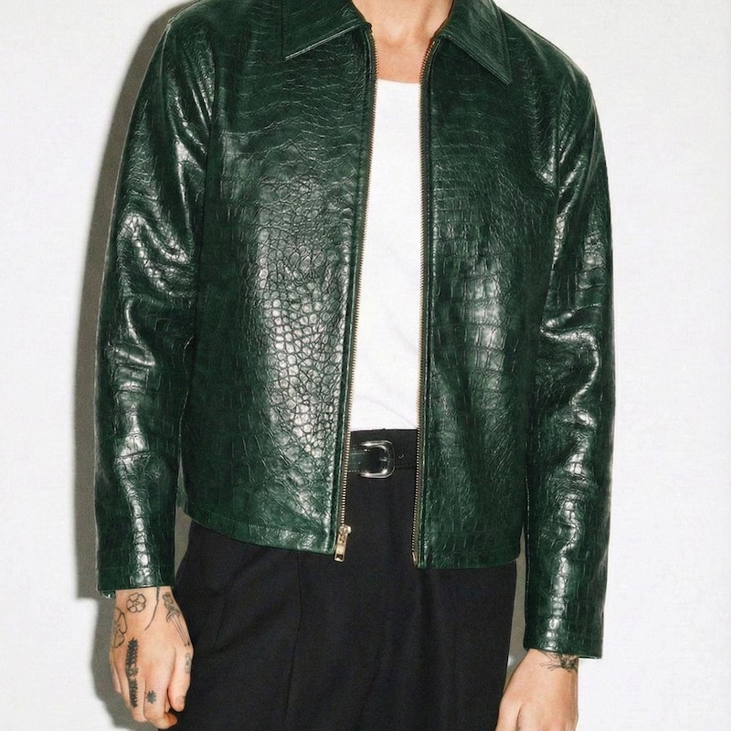 Emerald Jacket Emerald Biker Jacket - Etsy