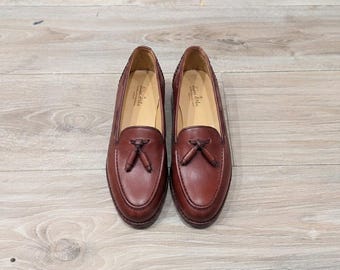 Handcrafted Women's Leather Tassel Loafers | Brown Slip-On Business Casual Shoes | Vintage Style Footwear | Comfortable Everyday Flats