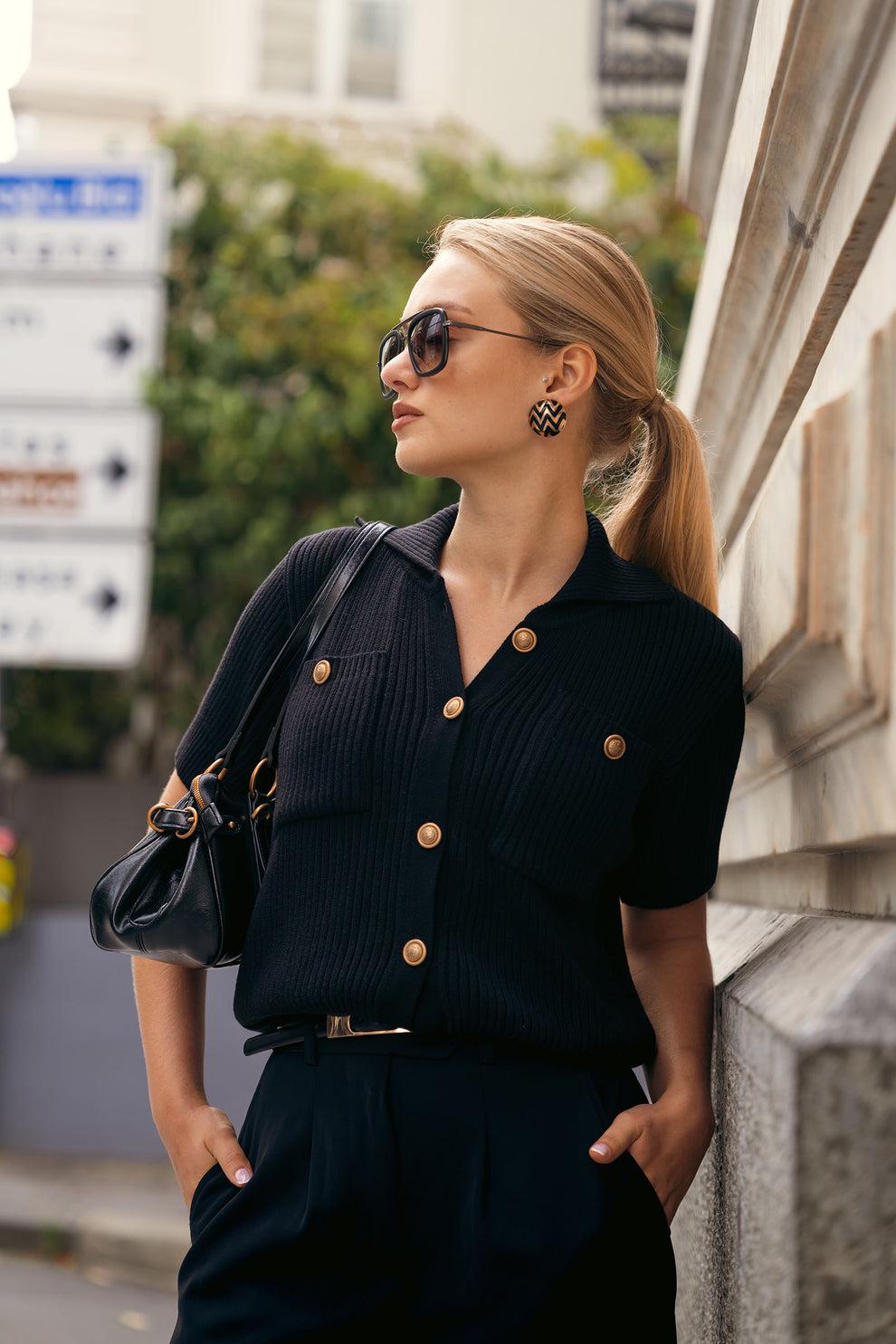 44(XL)　CHANEL　ブラック　ポロシャツ Chanel Polos - Etsy