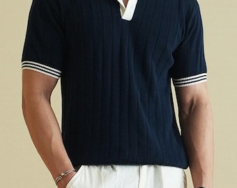 トップス vintage navy knit polo sullen ours トップス vintage navy knit polo sullen ours トップス vintage