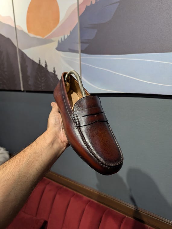 Tan handmade Men\'s Leather Penny Loafers Men main image 3