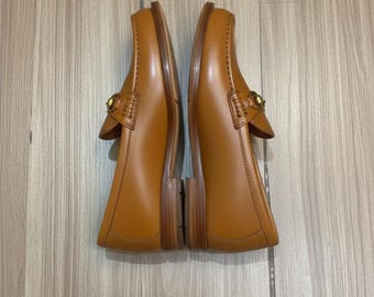 Vintage 60s Mason Shoes Brown Leather Gator Horsebit Vamp  display picture 2