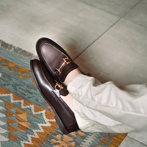 Dark Brown Loafers-Men Loafers-Slip on