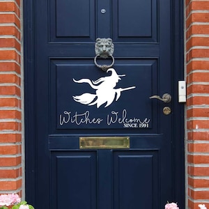 Witches Welcome Vinyl Art Decal- Halloween Vinyl Decal, Witch Vinyl Door Decal, Halloween Home Decor, Witch Art Decal, Halloween, 20x13.5