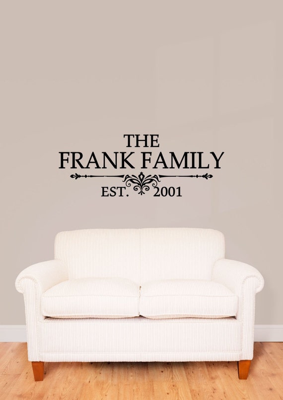 Custom Family Last Name Vinyl Decal Family Vinyl Wall Art Etsy