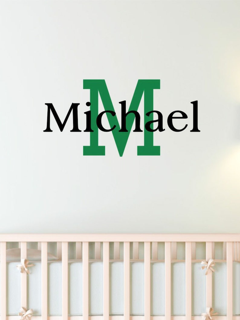 Custom Name & Monogram Vinyl Art Wall Decal Personalized Etsy