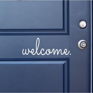 Welcome Vinyl Door Decal: Home Office Decor (14x5)