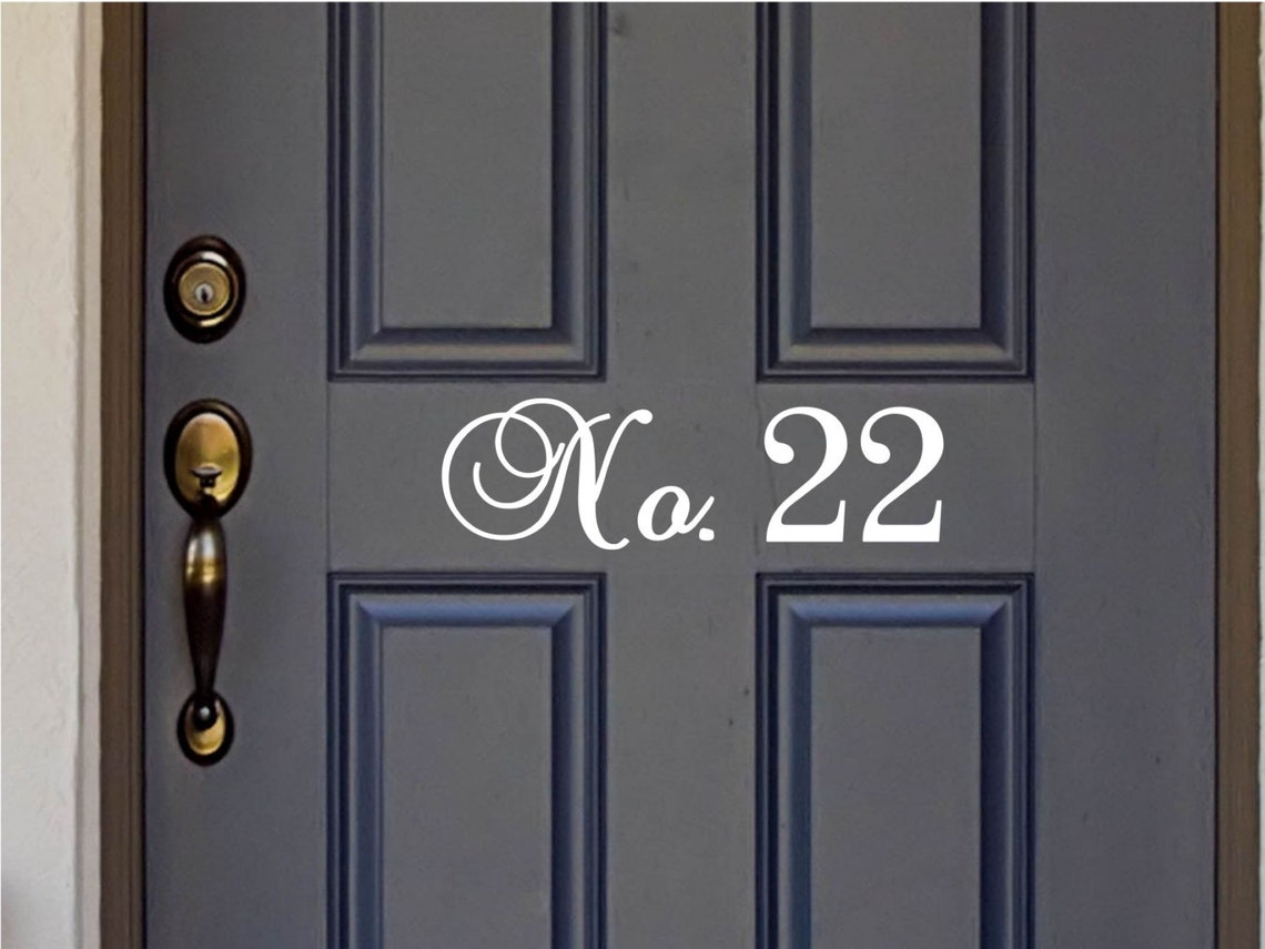 Custom House Number Vinyl Door Decal Address Decals Home Etsy