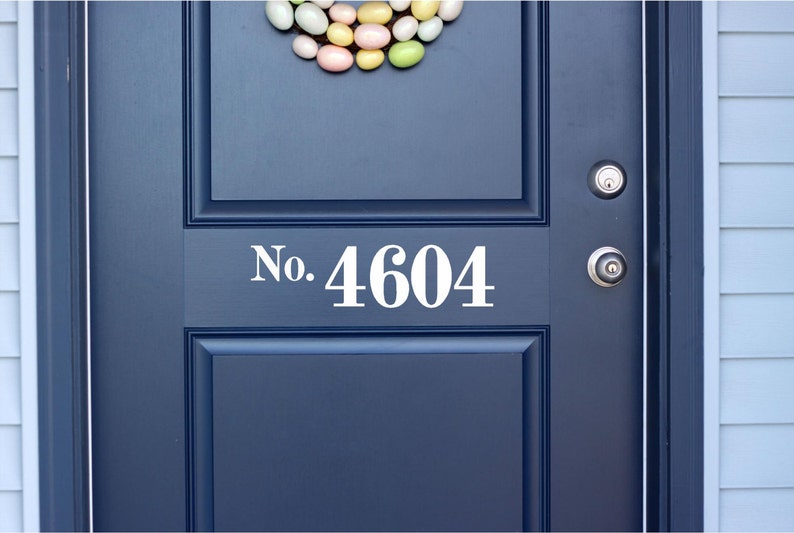 Custom House Number Vinyl Door Decal Front Door Decals Home Etsy