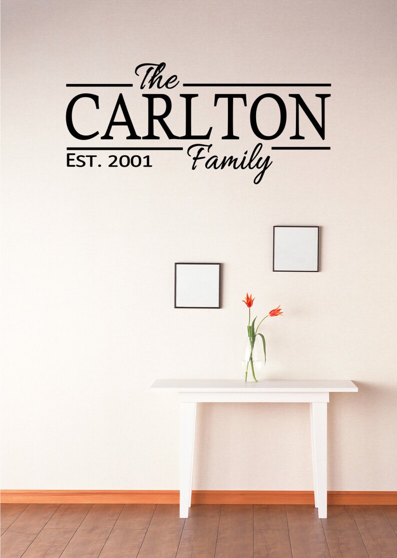 LARGE Custom Family Name Vinyl Decal Family Vinyl Wall Art Etsy