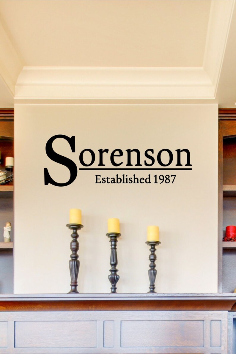 Custom Last Name Vinyl Decal Family Vinyl Wall Art Decal Etsy