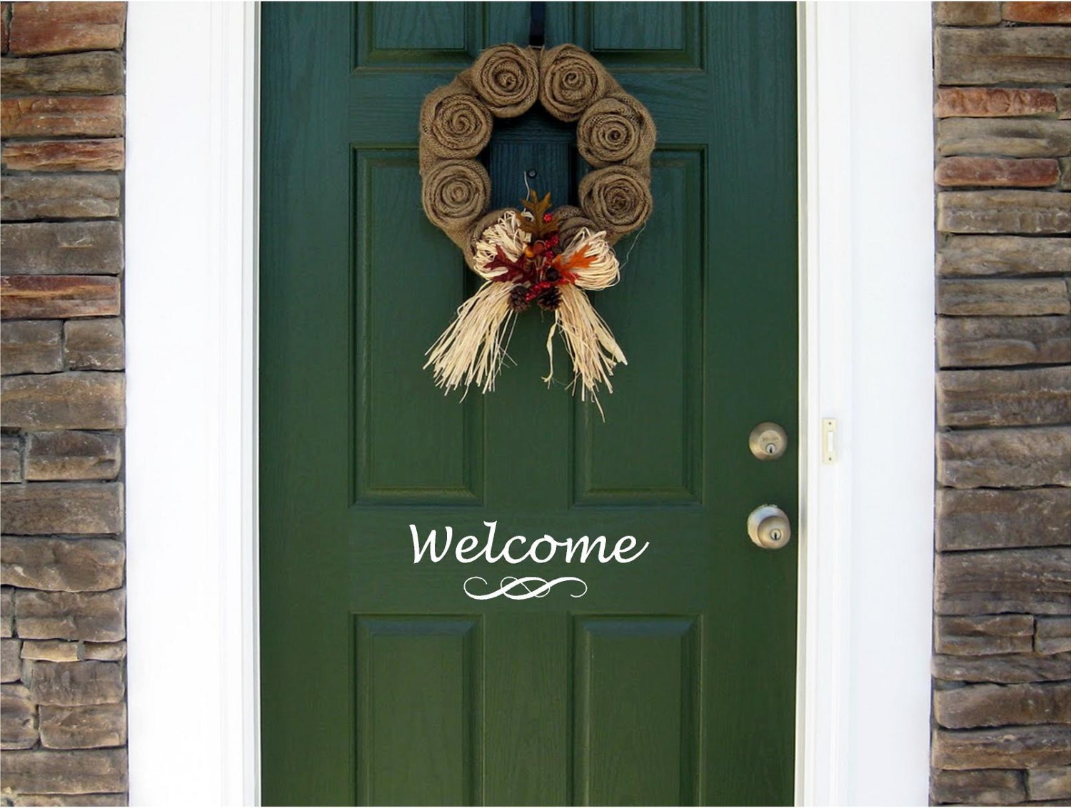 Welcome Vinyl Door Decal Front Door Welcome Decal for Home | Etsy